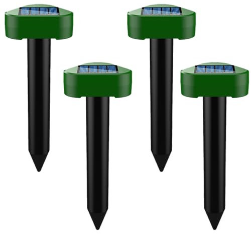 4X Répulsif Anti Taupes, Solaire,Ultrason,ultrasons borne pour Taupes, Serpents campagnols Gophers et Autres Répulsif -Triangle