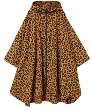 Poncho de pluie élégant imperméable avec capuche et fermeture éclair.