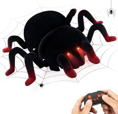 Strixorn L'Araignée RC Télécommandée - Grimpe aux Murs & Plafonds Rechargeable avec Yeux LED - Jouet Robot Araignée pour Enfants dès 3 Ans - Cadeau Effrayant pour Garçons & Filles à Halloween