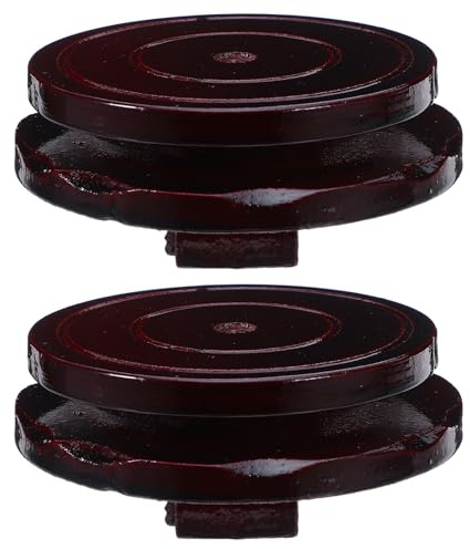 DOITOOL Pedestal Giratorio Redondo de Madera 2 Piezas, 8 Cm