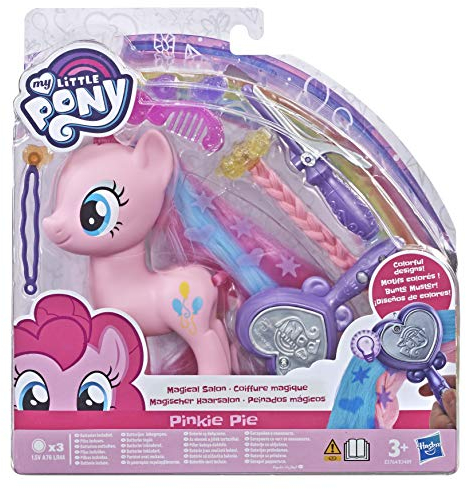My Little Pony Spielzeug Magischer Haarsalon Pinkie Pie - 15 cm großes Haarstyling Pony mit Zubehör, Kinder ab 3 Jahren