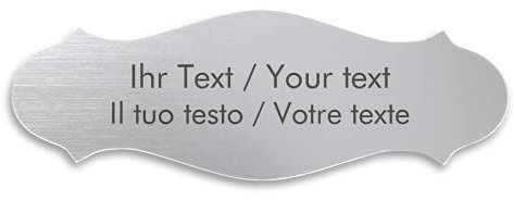 Placa de timbre personalizable con grabado en acrílico en acero inoxidable – 100 x 37 mm curvado plateado metálico – Placa para puerta