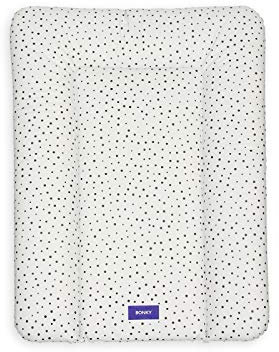 BONKY® Wickelauflage 50x70 cm - weiche Wickelunterlage - Baby Wickeltischauflage - Wasserdischt - Abwaschbar - Made in EU - 100% Oeko TEX - Punkte