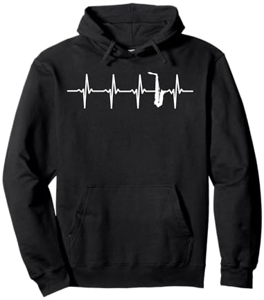 Saxofón Latidos De Corazón Regalo Para Saxofonistas Sudadera con Capucha