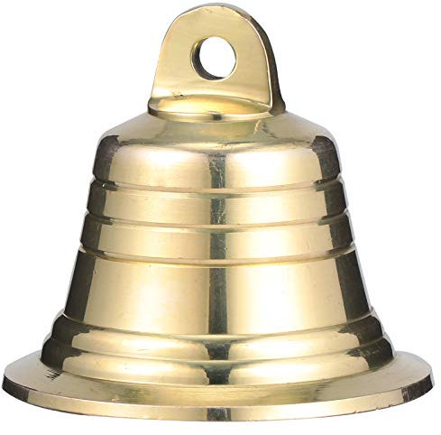 Tomaibaby Weihnachten Glocken Anhänger 5CM Handglocke Gold Türglocke Messing Gold Metall Glöckchen Basteln Weihnachtsglocken Christbaumschmuck Weihnachtsschmuck Weihnachtsbaum Deko