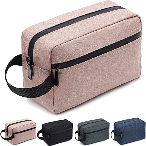 FUNSEED Beauty case da viaggio per donne e uomini, borsa da barba per accessori da toeletta, borse pieghevoli con manico per cosmetici, pennelli e strumenti, rosa