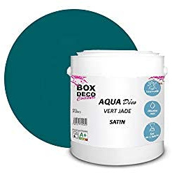 BOX DECO COULEURS Pintura de pared acrílica con aspecto satinado Aqua Deco - 2,5 L, Verde Jade