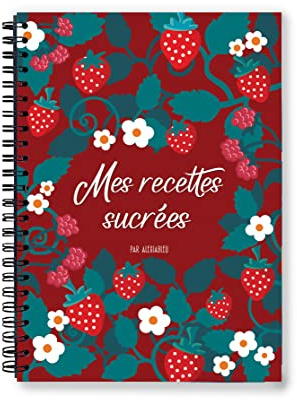 Cahier de recettes sucrées à remplir français, format A5 avec reliure spirale, livre de recettes vierges, 50 fiches recette cuisine