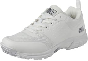 Gunn & Moore GM Cricketschuhe aus Gummi, Allrounder, atmungsaktiv, leicht, nahtlos, gestricktes Mesh-Obermaterial, zweifarbige TPU-Außensohle, erhältlich in den Größen 34-39 und 40-47, weiß, 44 EU
