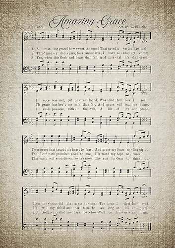 Amazing Grace Hymn Page Large Decoupage Paper, 21x29 (For Furniture, large projects) by The Shabby Hummingbird