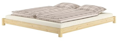 Erst-Holz Tre varianti di letto matrimoniale futon molto basso 180x200 in pino masselloSenza accessori