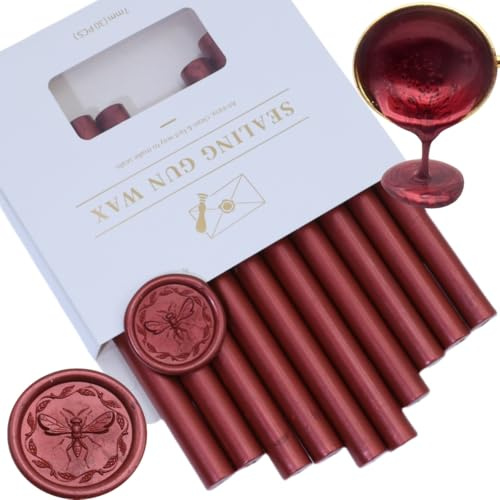 Atobpp Lot de 10 Bâtons de Cire pour Sceller les Tampons et Lettres pour Pistolet à Colle de 0,43 (New Bordeaux)