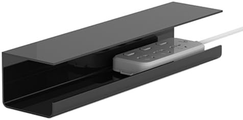 Under Skrivbordskabelhanteringsbanan, PVC Sladdhanteringsbox För Självhäftande Installation Kabelbox För Hemmakontor Ingen Röra På Skrivbordet, Ingen Borrning(Svart)