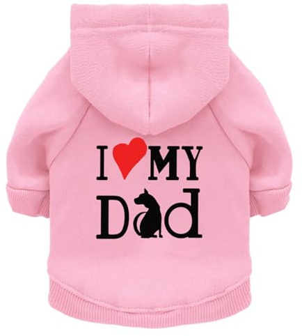 Izefia Huvtröja för hundar hund luvtröja för små hundar kläder jag älskar min mamma fleece pullover vinter sweatshirt varm bomull hund luvtröja för liten hund katt