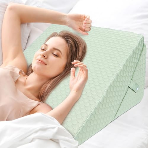 INFANZIA Coussin incliné réglable, en mousse à mémoire de forme, coussin de lecture pour lit et canapé, oreiller ergonomique pour l'apnée du sommeil reflux, coussin de jambe parfait pour jouer, lire