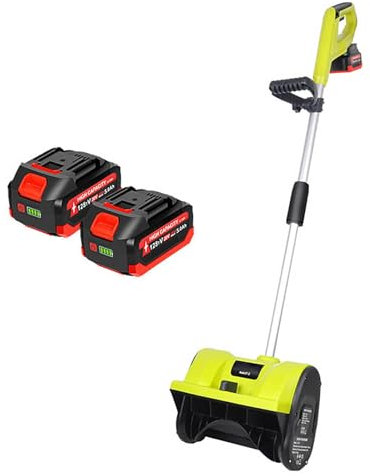Spazzaneve Flessibile con Distanza Di Lancio Di 26 Piedi, Spazzaneve Portatile, Spazzaneve Compatto e Leggero per Il Patio, Il Terrazzo, Il Vialetto(Two Batteries)