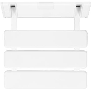 KOLHGNSE Klappbarer Duschsitz Duschklappsitz Weiß für Wandmontage Dusch Hocker Badestuhl Duschen Stuhl Laod 130kg für Badezimmern, Duschräumen, Eingangstüren