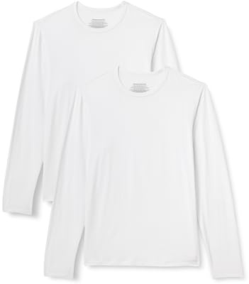 Amazon Essentials Camiseta Interior de Manga Larga para Hombre, Modal súper Suave, Color Blanco, Talla M