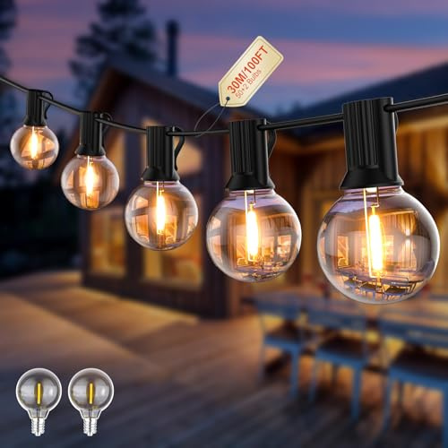 Guirlande Lumineuse Extérieure G40 30M,50 Ampoule Plastique Incassable