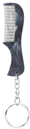 Pettine per barba e baffi con catena per uomo piccola tasca per capelli multifunzionale Styling raddrizzatore per capelli pettine per barba e baffi
