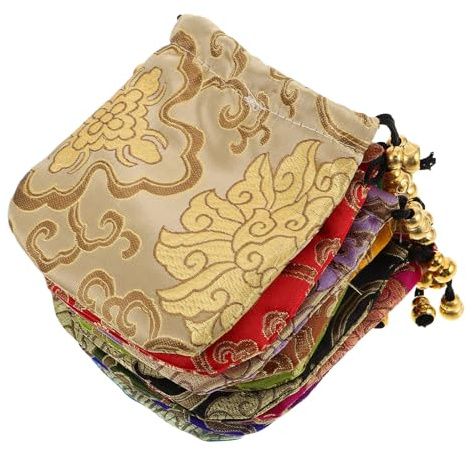 SEWOART Bolsitas Bordadas para Joyas Cordón Ajustable 30 Piezas en 15 Colores Brocado de Seda Tradicional Organizador Portátil para Bodas Viajes y Almacenamiento de Cuentas