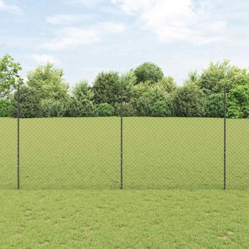 Recinzione esterna, recinzione in rete metallica, recinzione esterna, recinzione per cani, per esterni, recinzione con palo grigio 1,6 x 10 m in acciaio per balcone, area ricreativa pubblica, privacy