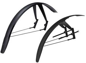 BBB Juego de Guardabarros para Ciclismo DiscGuard Plus, Guardabarros Delantero y Trasero para Carretera, Grava y MTB, liberación rápida y Compatible con Frenos de Disco, se Adapta a Ruedas de 28/29