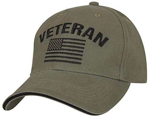 Rothco Vintage Veteran Low Pro Cap - Adjustable Embroidered Baseball Hat for US Vets Olive Drab