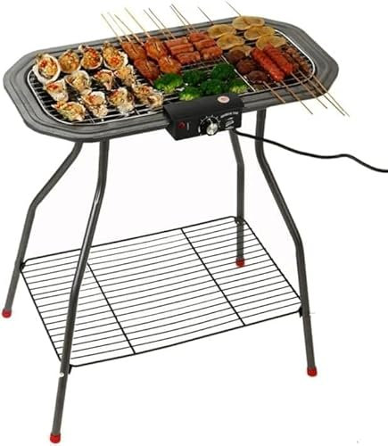 X&Z-XAOY Barbacoa Eléctrica Parrilla Sin Humo Portátil para Exteriores E Interiores Parrilla De Carbón 2 En 1 Parrilla De Barbacoa Portátil Y Fácil De Limpiar Multi-Funcional La Parrilla BBQ