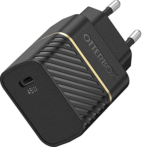 Otterbox USB-C EU Chargeur Mural Antichoc, Charge Rapide 45W, Noir, 78-81057