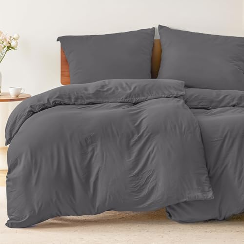 Dreamzie 2 påslakanset 135x200 cm med 2 örngott 80x80 cm - Antracit - 135x200 bäddset i 100% mikrofiber - 4 delar - Certifierad kemikaliefri (Oeko-Tex)