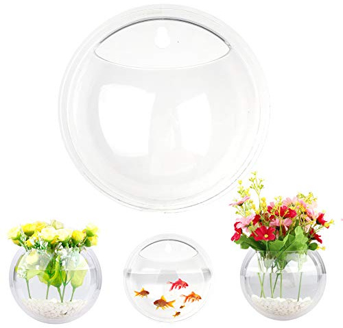 DCQRY Aquarium à Suspendre au Mur 230 ML, Plante à Air Hydroponique, Pot de Fleur en Acrylique Transparent, Bol à Poisson, Décoration de la Maison, Bol à Suspendre, Décoration Murale à Bulles(#1)