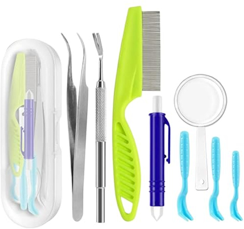 Kit de eliminación de garrapatas, removedor de garrapatas para perros - Pinzas portátiles para eliminar garrapatas, extractor de garrapatas para perros - Pinzas para garrapatas reutilizables, eliminad