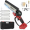 6 Zoll Mini Kettensäge Kompatibel mit Makita 18V Akku (ohne Akku und Ladegerät/Rot), Akku Astsäge Automatische Kettenschmierung Bürstenlose Akku Kettensäge für Holzschneidenz