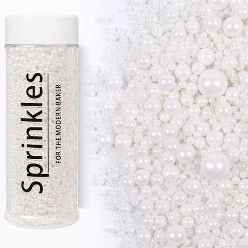 130g/ 4.6oz Perlé comestible saupoudrer mélange blanc perle sucre bonbon cuisson décorations de gâteau Toppers de Cupcake décoration de biscuits crème glacée célébrations Shaker pot mariage douche fêt