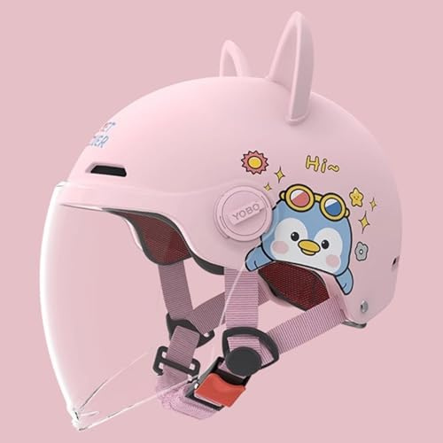Casco De Motocicleta con Visera Solar para Niños Y Niñas De 3 A 12 Años, Homologado Según La Norma ECE 22.06, Casco Scooter para Niños, Casco De Motocicleta Abierto para Niños D,46-55cm