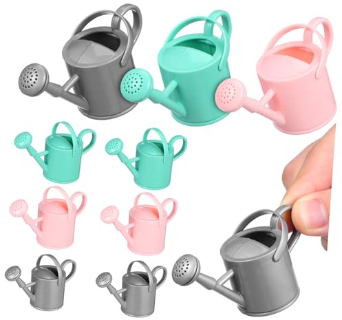 ORFOFE 9pcs Miniature Watering Can Dollhouse Gardening Tools Small Abs Water Spraying Buckets Functional Pretend Play Accessories for Dollhouse Desktop Accents