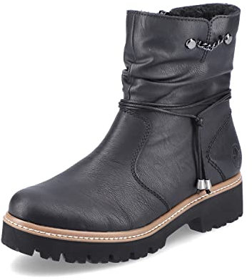 Rieker Damen Ankle Boots Z5770, Frauen Stiefeletten,halbstiefel,Kurzstiefel,uebergangsschuhe,uebergangsstiefel,flach,schwarz (00),39 EU / 6 UK