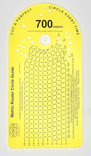 Jasper 700 Metric Circle Cutter Jig for Standard Plunge Routers Cuts Perfect Circles from 50mm to 406mm – Kit Includes Calibration Disc & Pivot Pins