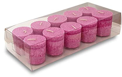 ONE GOODLIFE | Duftkerzen Geschenkset - Kerzen Set als Geschenk | 10 Stück Wachskerzen aus Stearin - Farbe Helles Rosa | Aroma-Kerzen zu Weihnachten oder für die Aromatherapie | (Rose)
