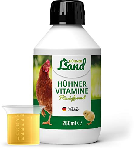 HÜHNER Land Hühner Vitamine 250ml – Hühnerfutter Ergänzung, Vitaminkonzentrat mit Vitamin ADEC I Futterergänzungsmittel für die Vitaminversorgung von Hühnern, Wachteln & Geflügel