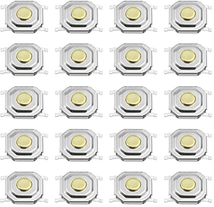 EMSea 20pcs Micro Interrupteur Tactile Bouton Poussoir Compatible avec 3C B6 Voiture Télécommande Clé Équipement Audio Interrupteur Tactile Momentané 5.2x5.2x1.5mm