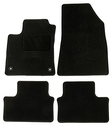 DBS – Tapis de Voiture - sur Mesure pour Renault Clio 5 et Clio 5 E-Tech dès 06/2020 – Antidérapants avec Clips de Fixation – 4 Tapis Auto Avant/arrière – Moquette Noire