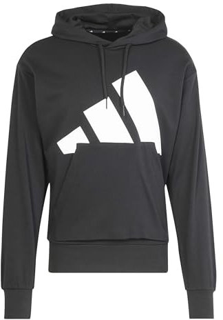 adidas Herren Essentials Big Logo French Terry Hoodie, Black/White, M
