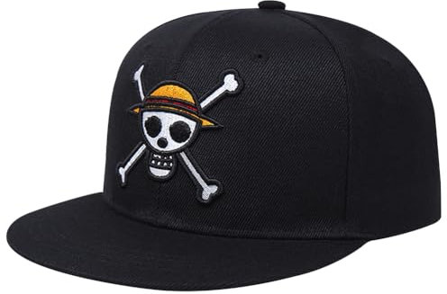 Onepiiecce Casquette de Baseball pour Enfants,Luuffy Casquette de Soleil Réglable Casquette Cap Sport Animé Casquette Visière Adjustable Chapeau de Soleil Sunhat Chapeau pour Garçons Filles 2-8 Ans
