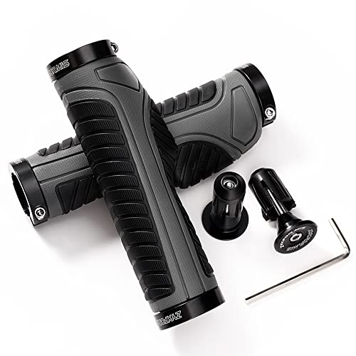 Puños Bicicleta, Ergonómicos Manillar de Bicicleta de Goma con Bloqueo Doble, Antideslizante Anti Golpespara para Bici de Montaña MTB BMX