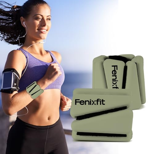 FENIXFIT Handgelenkgewichte Knöchelgewichte 2er Set (je 0,5 kg) Gewichte für Beine und Arme von Frauen für Yoga, Tanz, Ballett, Pilates, Cardio, Aerobic, Walking (Grün)