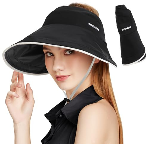 TAGVO Visera Mujer – Gorro con Protección UV y ala Ancha, Plegable & Transpirable