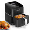 Heißluftfritteuse 14L, 10-in-1 Programme XXL Airfryer mit Doppelkorb & Ölfilter-System, 40-200°C, 2000W, 60 Min Timer, Energiesparend, ohne Öl, Backen, Braten, Grillen, Spülmaschinenfest