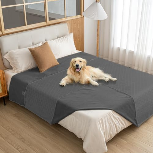 Amarrirose Waterproof Pet Blanket, Washable - 80x100cm Plush pet blanket for large dogs and cats, soft against skin, protects beds and sofas, Grey